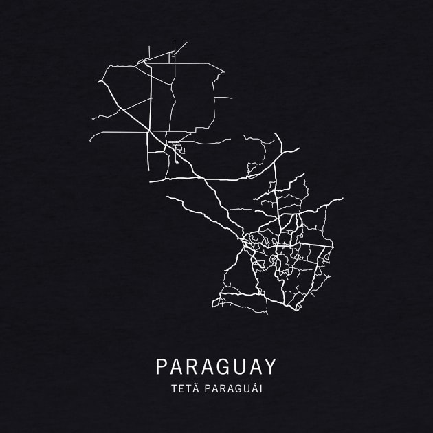 Paraguay Road Map by ClarkStreetPress